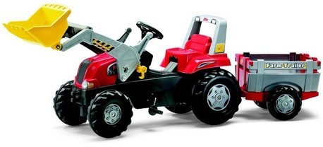 Детская машинка Rolly Toys Трактор Junior RT с прицепом и ковшом