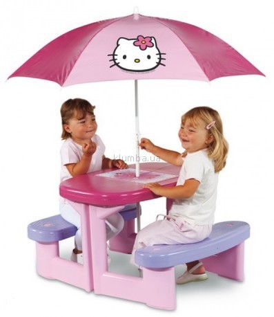 Детская площадка Smoby Столик для пикника с зонтом Hello Kitty (310164)