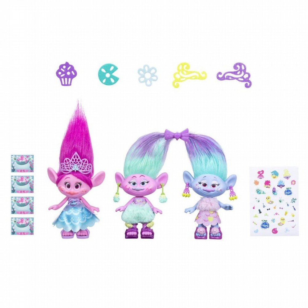 Dreamworks тролли празднование розочки и близнецов trolls poppy and twins celebration pack фото №1