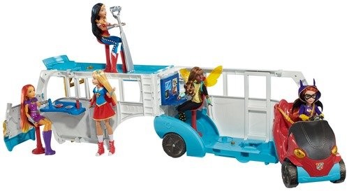 Dc super hero girls автомобиль два-в-одном для кукол 30 см автобус action doll feature bus фото №1
