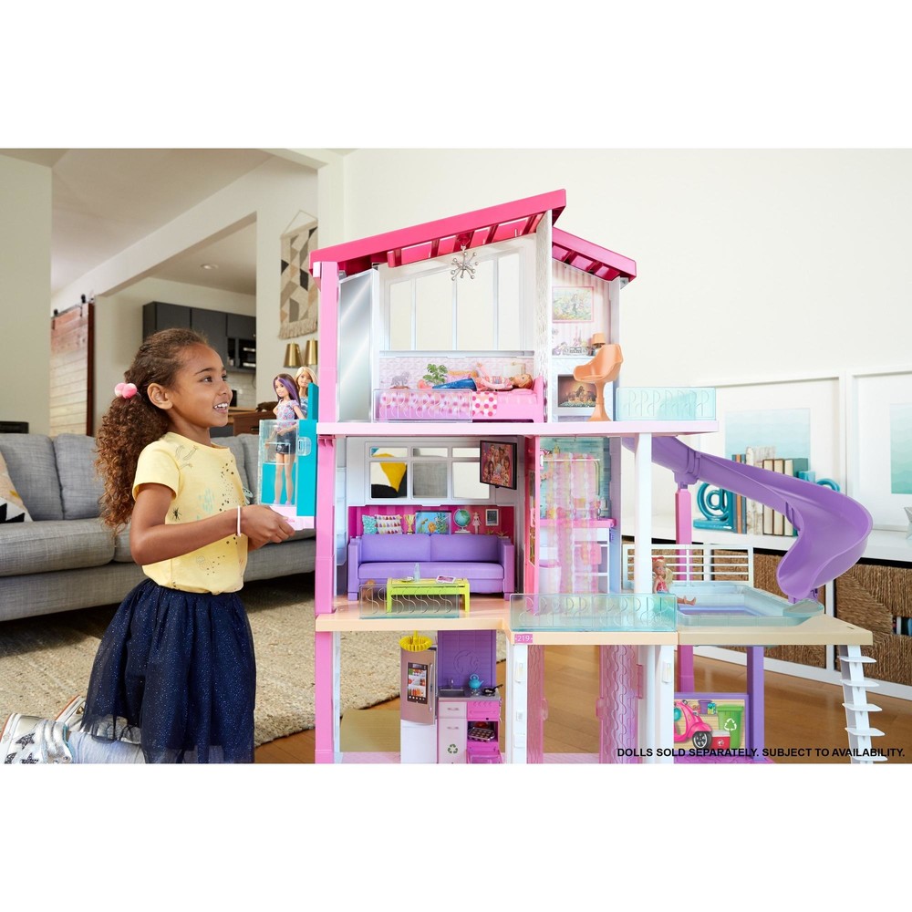 Barbie Барби дом мечты с лифтом и горкой gnh53 DreamHouse playset with 70+  accessory pieces