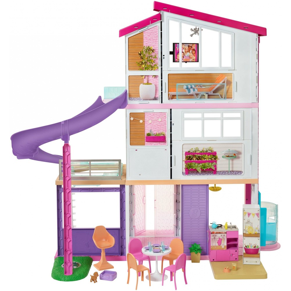 Barbie Барби дом мечты с лифтом и горкой gnh53 DreamHouse playset with 70+  accessory pieces