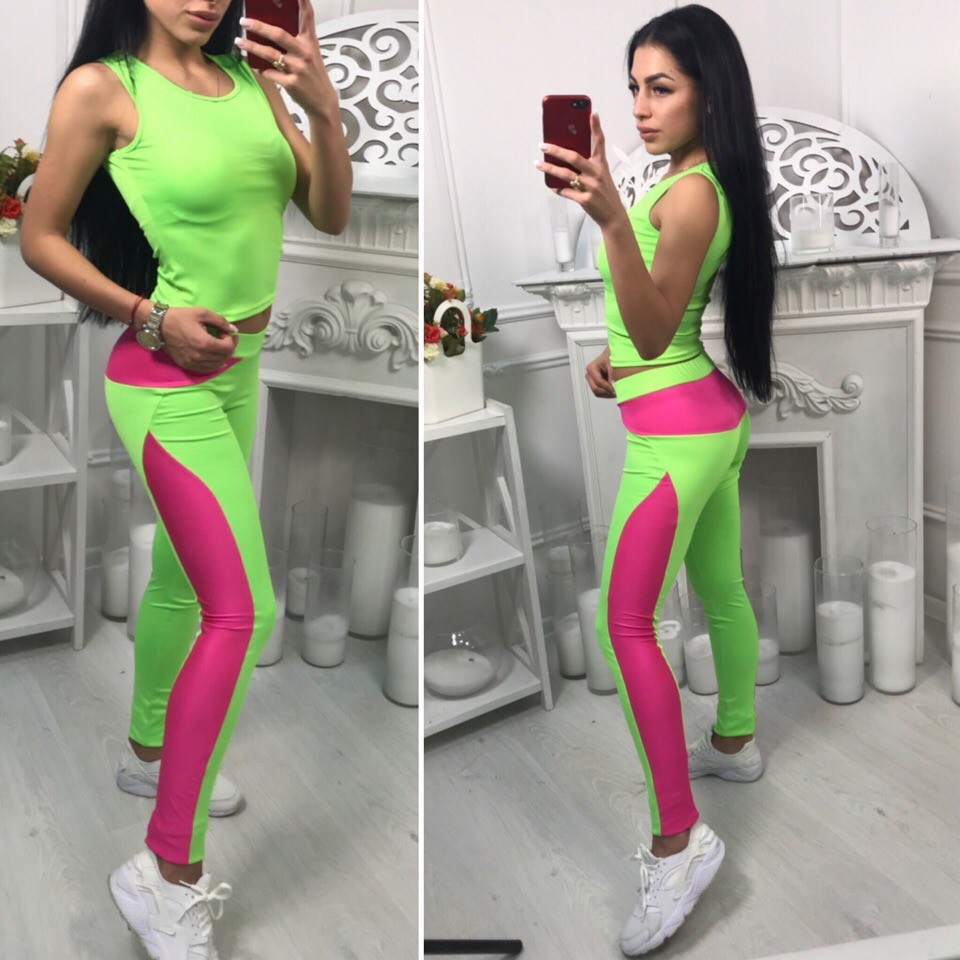 Топ и лосины салатовые