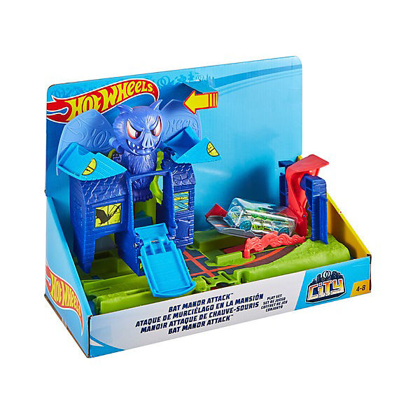 hot wheels city bat manor attack playset