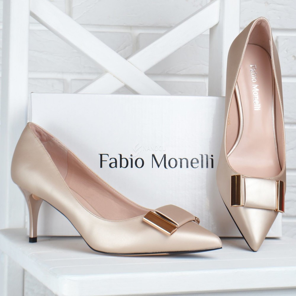 Туфли fabio monelli vogue бежевые лодочки женские на каблуке шпильке фото №1