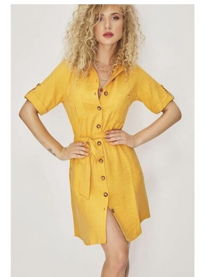 Классное короткое платье на пуговицах select