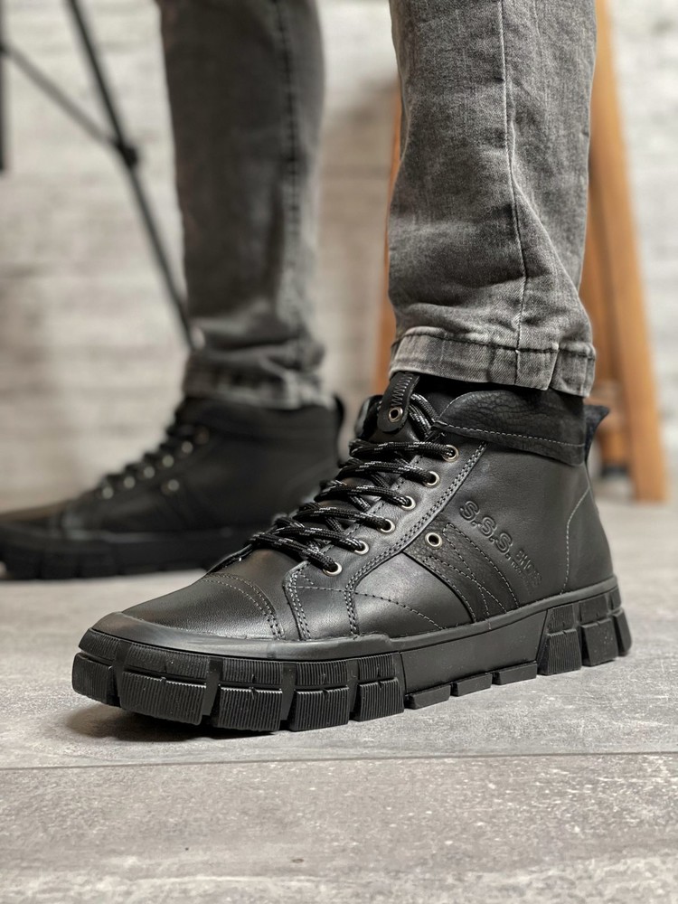 ►31941 зимние мужские ботинки sss shoes, черные фото №1
