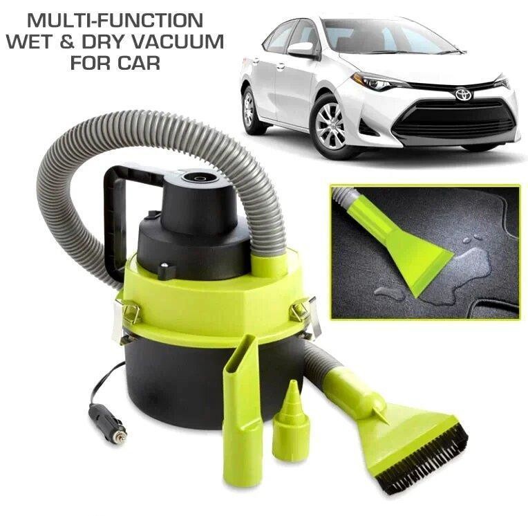 Автомобильный мощный пылесос для сухой и влажной уборки тhe blac series 3 насадки фото №1