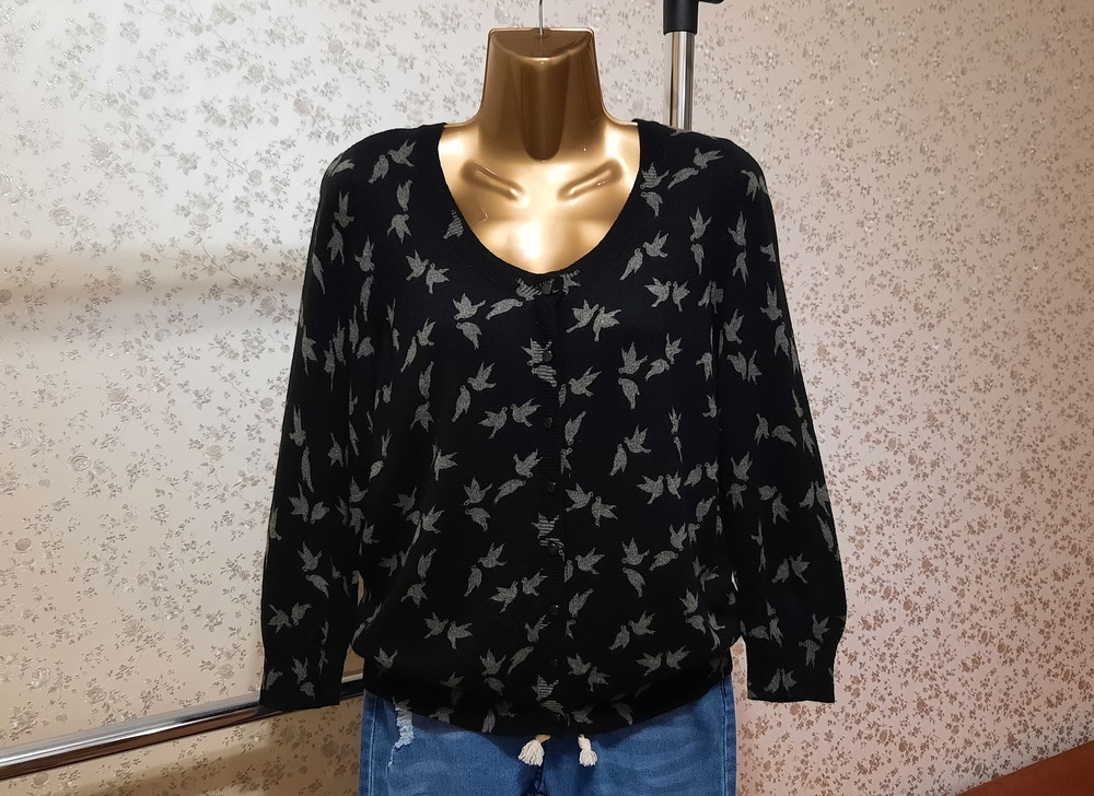 Кардиган кофта marks & spencer р. uk 14 хлопок вискоза ангора фото №1