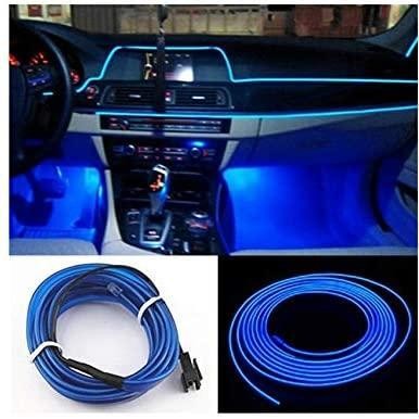 Подсветка для салона 5 м автомобиля с адаптером в прикуриватель саr сold light line еl-1302 синяя фото №1