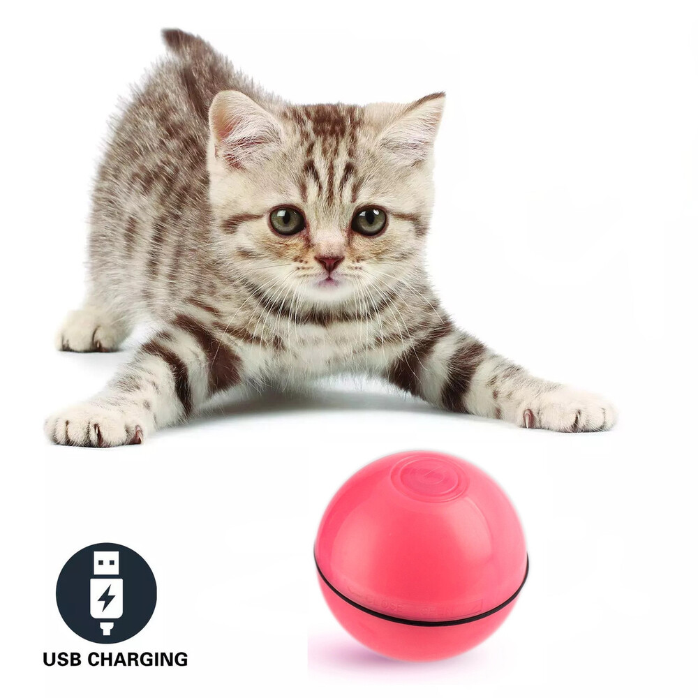 Игрушка для кошки usb smart мяч-шарик с хаотичным движением и излучаемой красной точкой - наложка фото №1