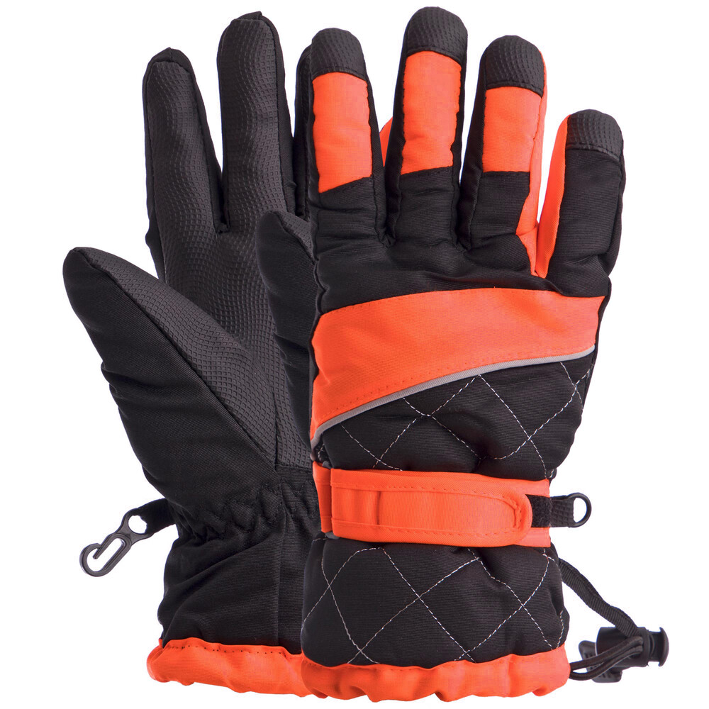 Перчатки горнолыжные женские zelart snow gloves 7133: размер s-m/l-xl (black-prange) фото №1