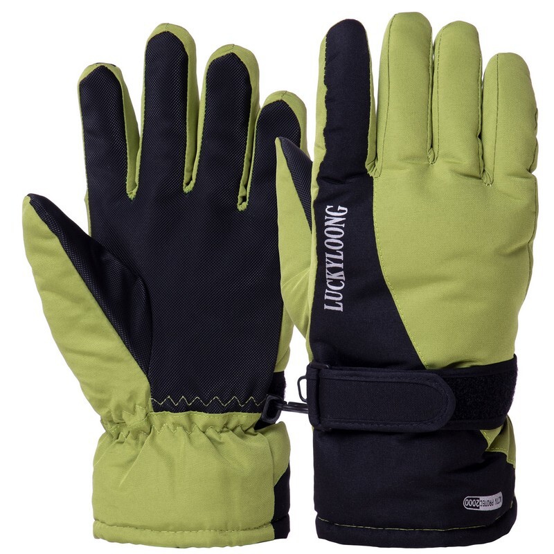 Перчатки горнолыжные женские zelart snow gloves 9997: размер l (black-green) фото №1