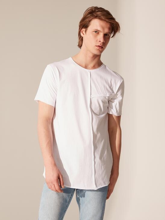 Белая мужская футболка lc waikiki/лс вайкики со стилизованными швами. фирменная турция фото №1