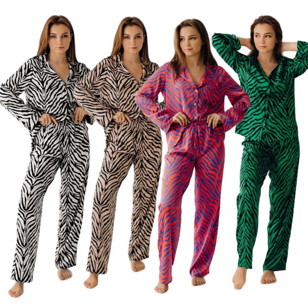 Женский костюм брюки и рубашка , домашняя одежда safari zebra фото №1