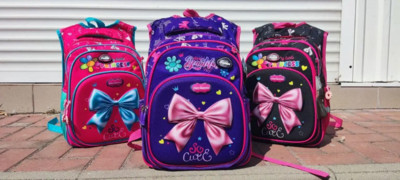 Школьный рюкзак с ортопедической спинкой для девочки бантик