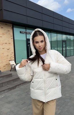 Підліткова зимова куртка для дівчинки Розмір 146, 152, 158, 164 айворі