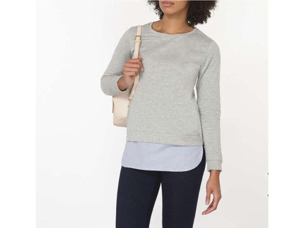 Теплый свитшот с начесом, толстовка, с имитацией блузки, от dorothy perkins. м фото №1