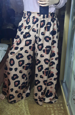 Брюки палаццо Shein Curve р. 4XL леопардовий принт батал великого розміру