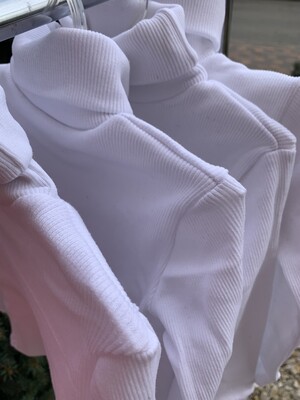 Гольфік р122,128,134,140 білий, трикотаж рубчик начос