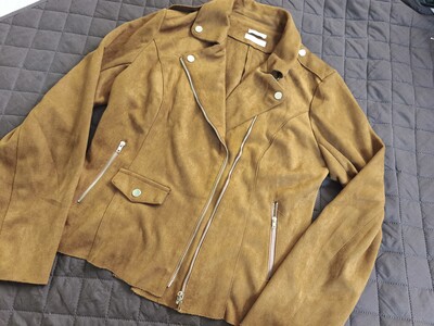 XL вітровка косуха штучна замша кемел