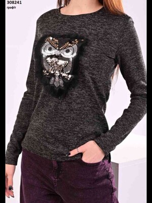 Лонгслів з совой. Р. 44 (XS/S)